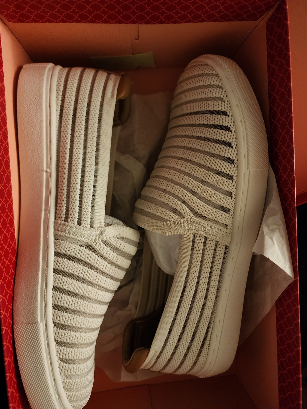 Kelly & Katie Cream Knit Slip-On Sneakers